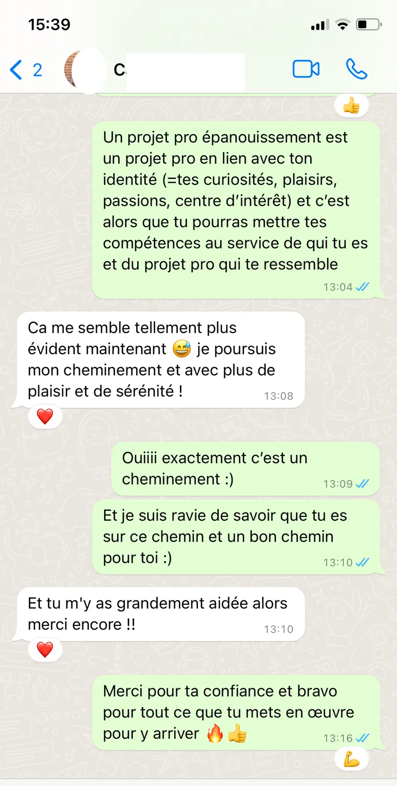 Message reçu — clarté de carrière